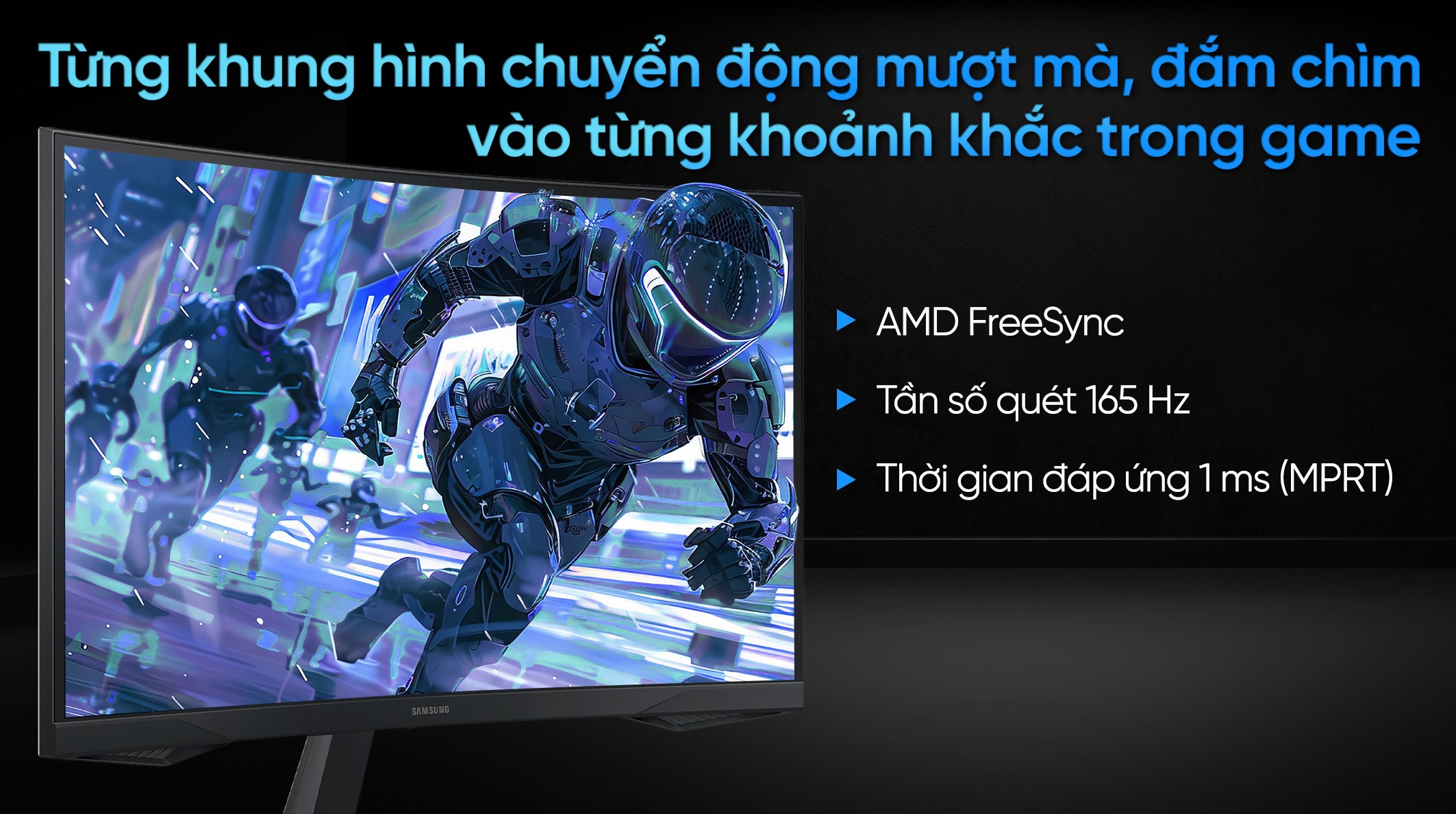 Màn hình Gaming Samsung Odyssey G5 G55C LS27CG552EEXXV 27 inch 2K/VA/165Hz/1ms/HDMI/DisplayPort