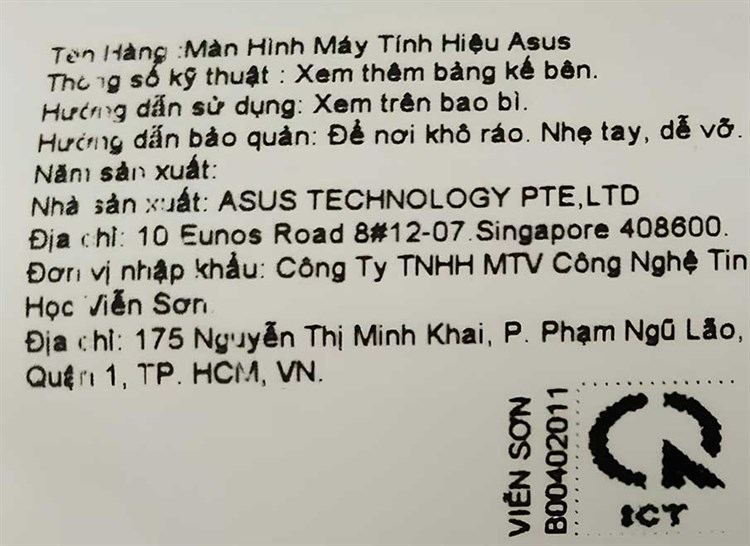 Màn hình Asus VZ27EHE 27 inch FHD/IPS/75Hz/1ms/FreeSync/HDMI/VGA Màu Đen