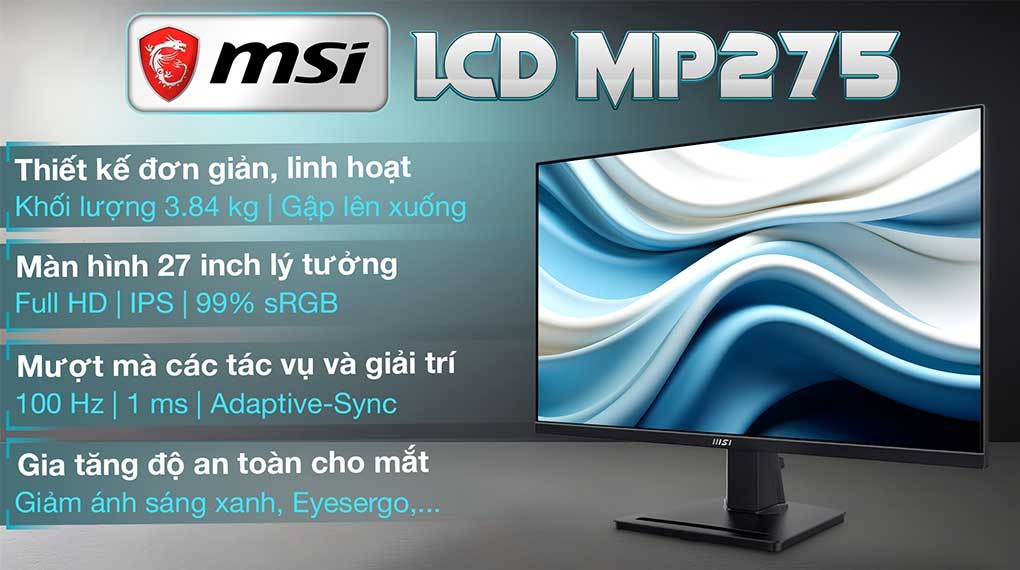 Màn hình MSI Pro MP275 27 inch FHD/IPS/100Hz/1ms/HDMI