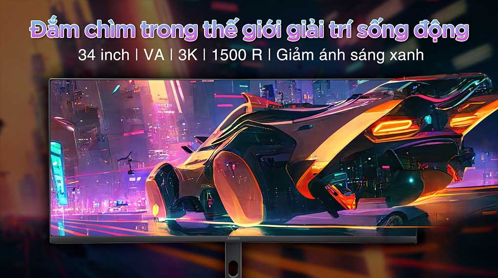 Màn hình Gaming Xiaomi G34WQi 34 inch 3K/VA/180Hz/1ms/DisplayPort
