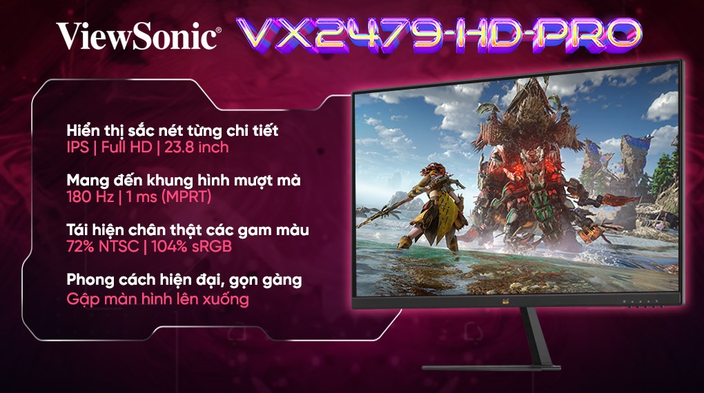 Màn hình Gaming Viewsonic VX2479-HD-PRO 23.8 inch FHD/IPS/180Hz/1ms
