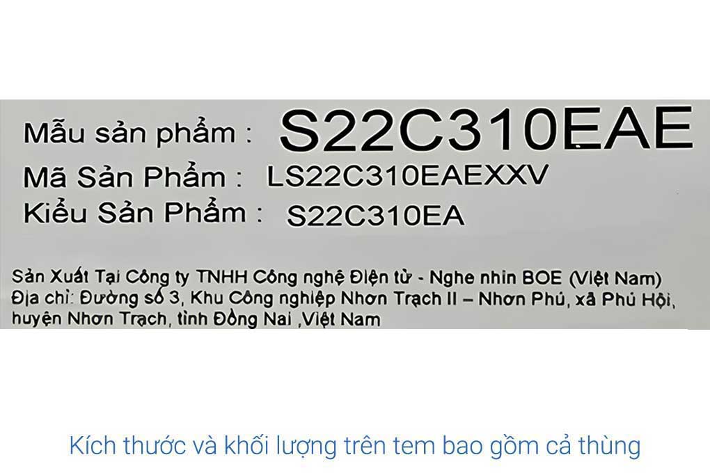 Màn hình Samsung S3 S31C LS22C310EAEXXV 22 inch FHD/IPS/75Hz/5ms Màu Đen