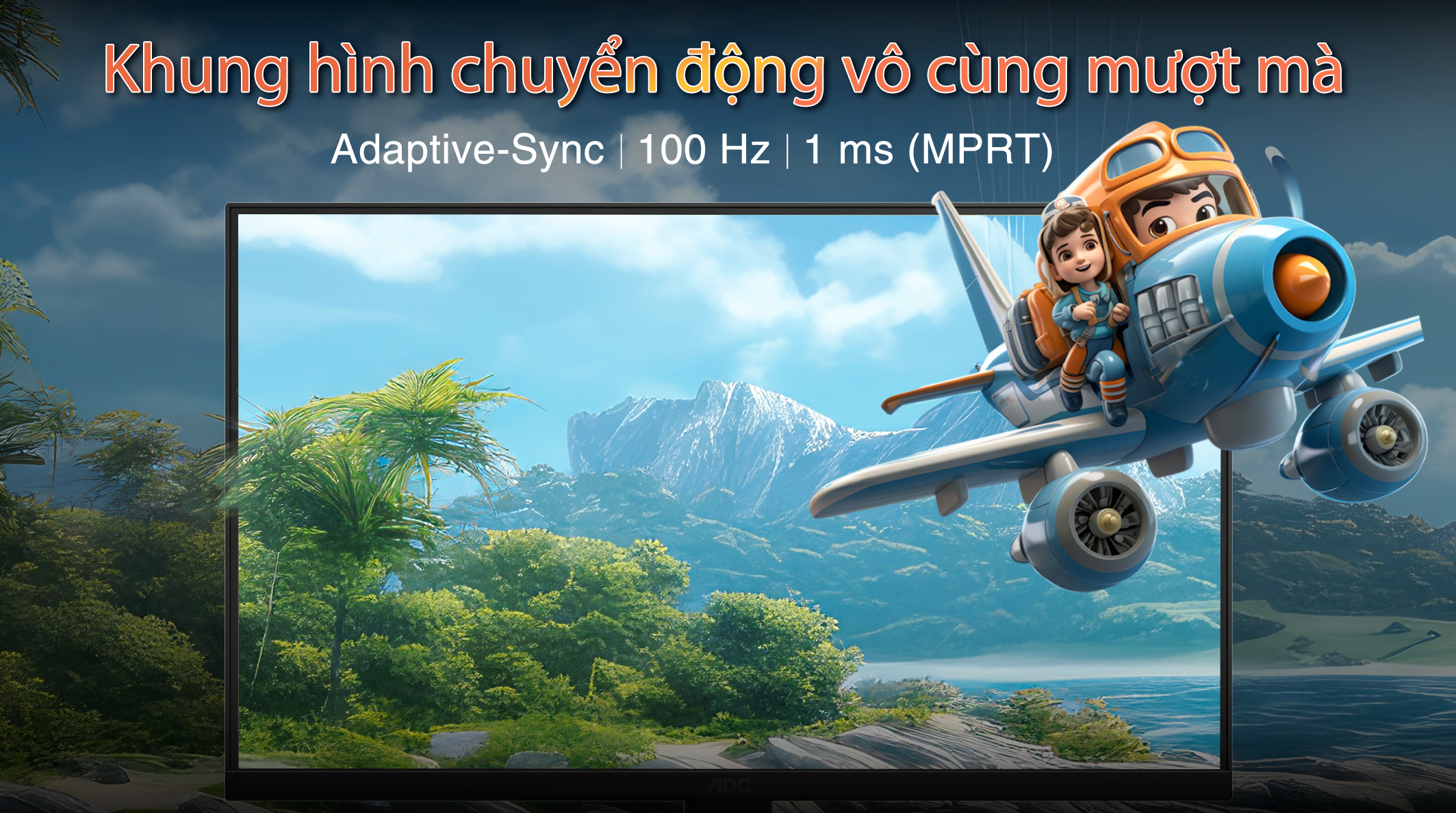 Màn hình AOC 24B20JH2/74 23.8 inch FHD/IPS/100Hz/1ms/HDMI