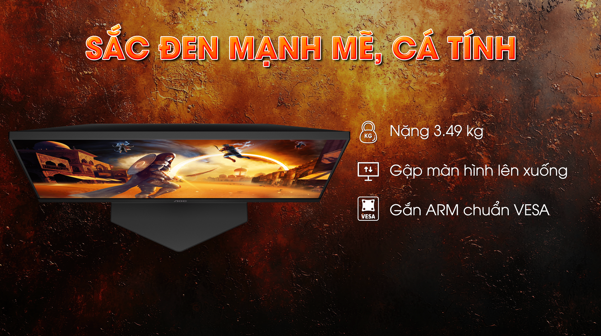 Màn hình Gaming AOC 24G4E/74 23.8 inch FHD/Fast IPS/180Hz/0.5ms