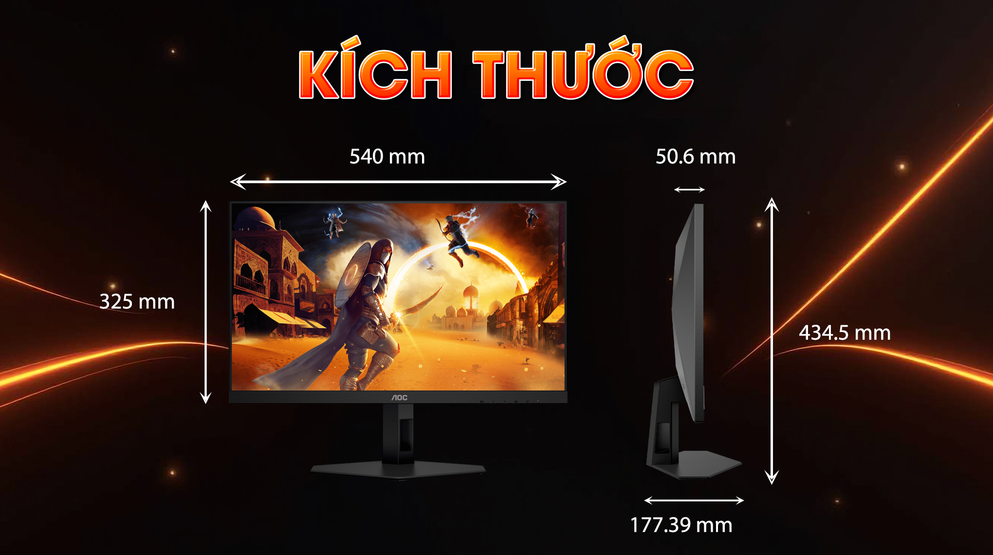 Màn hình Gaming AOC 24G4E/74 23.8 inch FHD/Fast IPS/180Hz/0.5ms