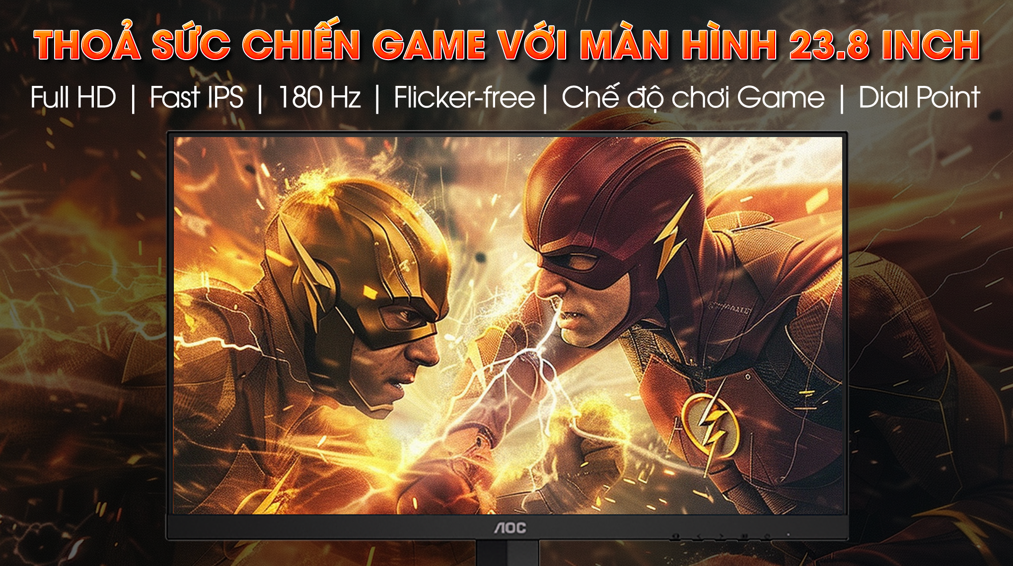 Màn hình Gaming AOC 24G4E/74 23.8 inch FHD/Fast IPS/180Hz/0.5ms