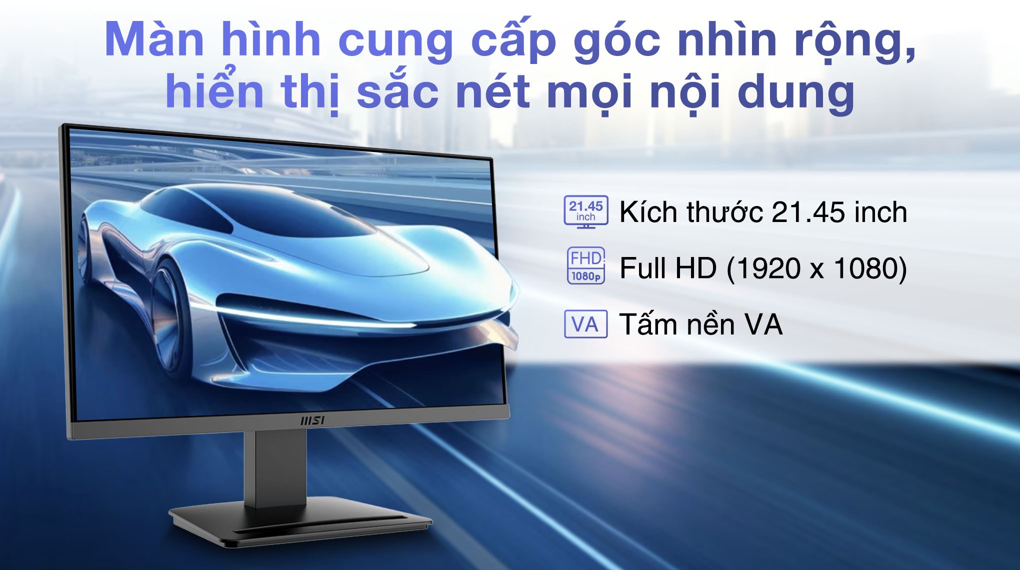 Màn hình MSI PRO MP223 E2 21.45 inch FHD/VA/100Hz/1ms