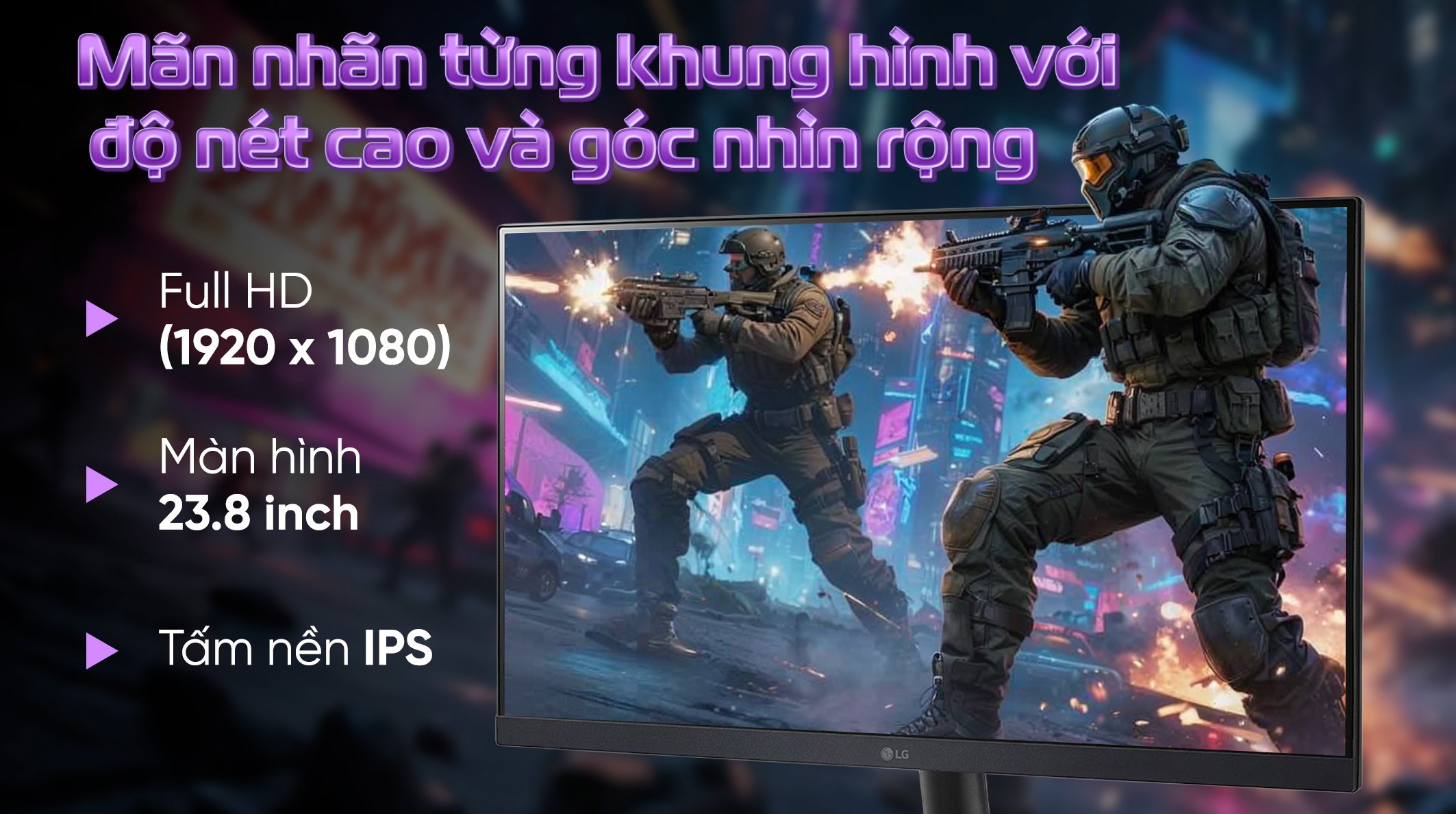 Màn hình Gaming LG UltraGear 24GS60F-B.ATV 23.8 inch FHD/IPS/180Hz/1ms