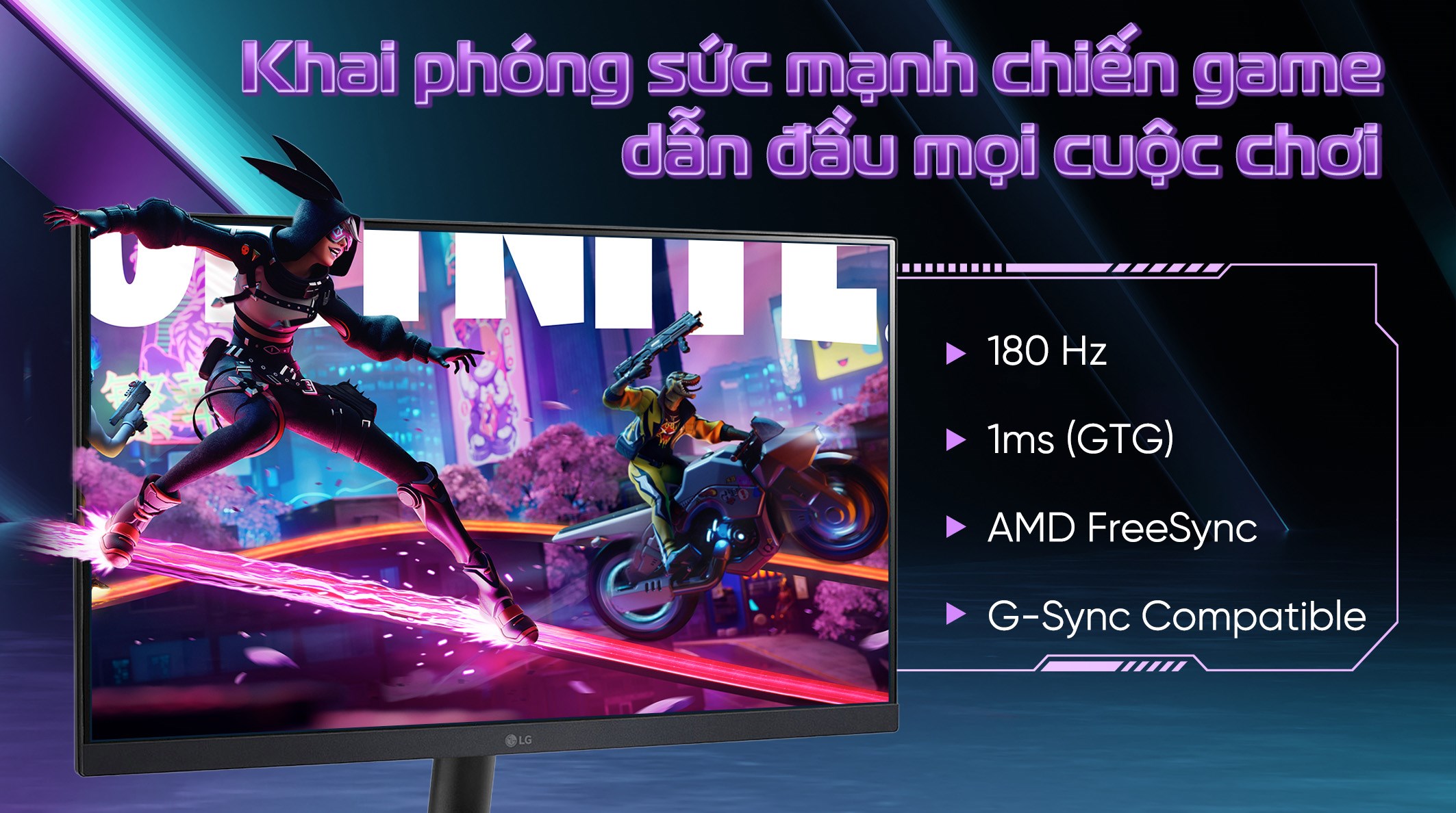 Màn hình Gaming LG UltraGear 24GS60F-B.ATV 23.8 inch FHD/IPS/180Hz/1ms