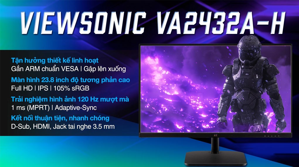 Màn hình Viewsonic VA2432A-H 23.8 inch FHD/IPS/120Hz/1ms