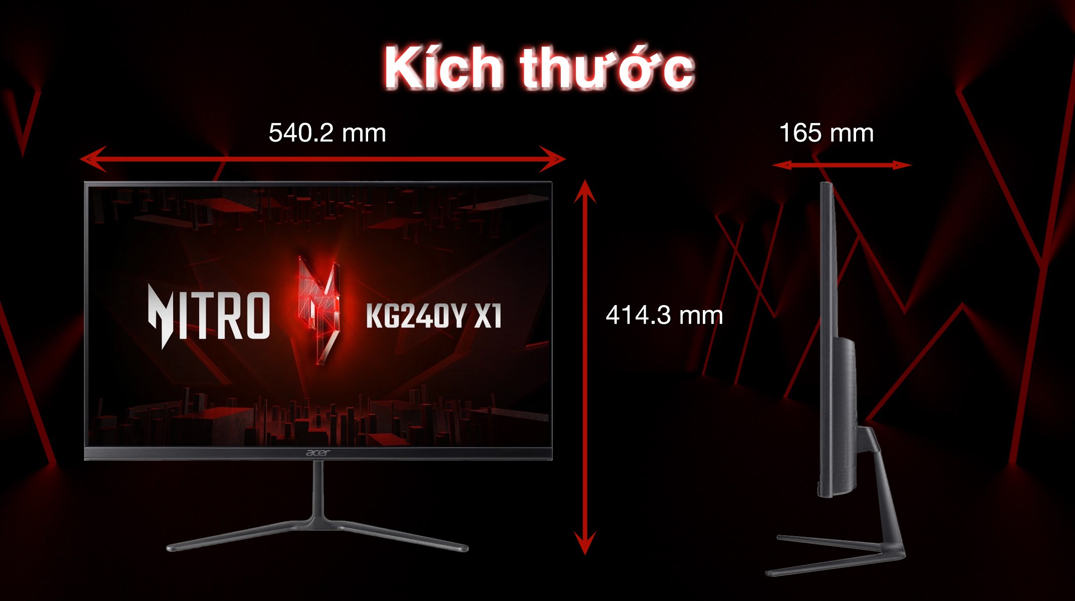 Màn hình Gaming Acer Nitro KG240Y X1 23.8 inch FHD/IPS/200Hz/4ms