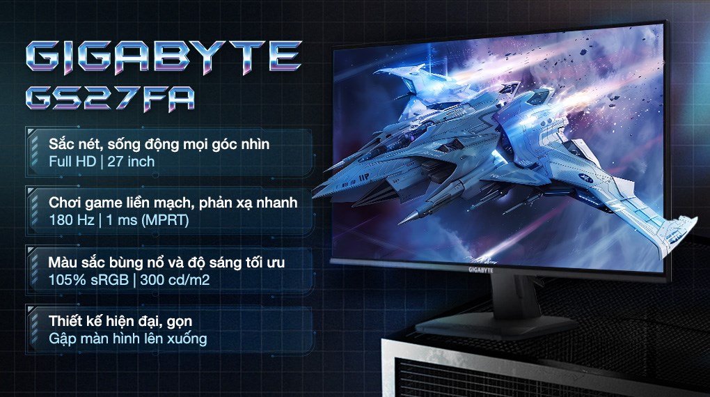 Màn hình Gaming GIGABYTE GS27FA 27 inch FHD/IPS/180Hz/1ms