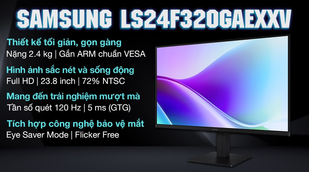 Màn hình Samsung LS24F320GAEXXV 23.8 inch FHD/IPS/120Hz/5ms