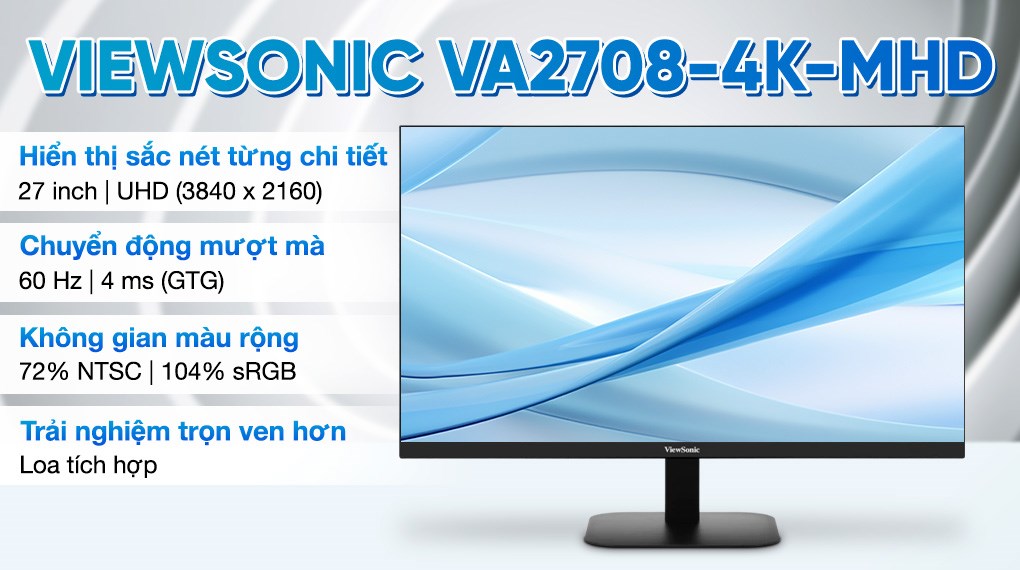 Màn hình Viewsonic VA2708-4K-MHD 27 inch 4K/IPS/60Hz/4ms
