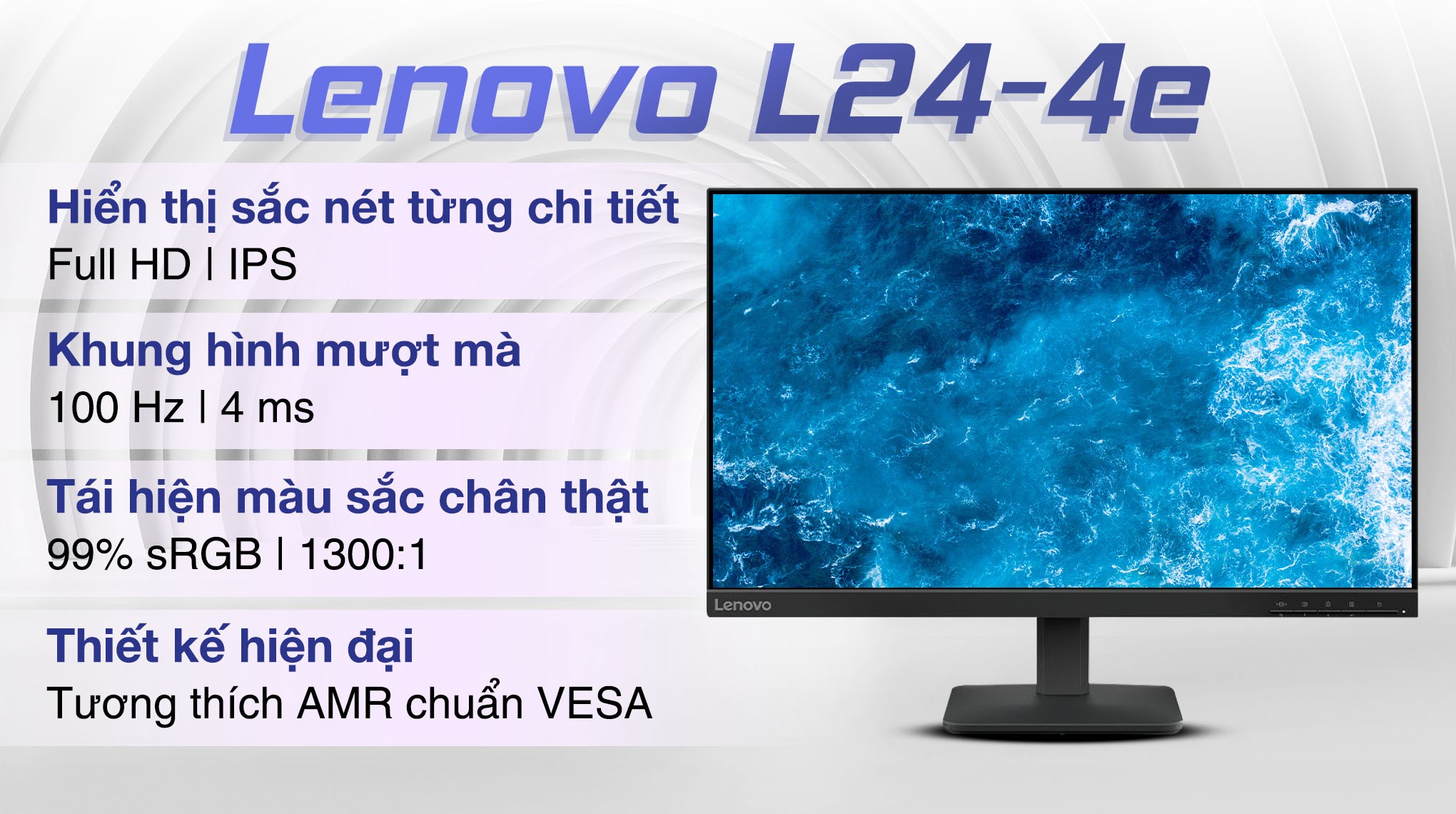 Màn hình Lenovo L24-4e 23.8 inch FHD/IPS/100Hz/4ms