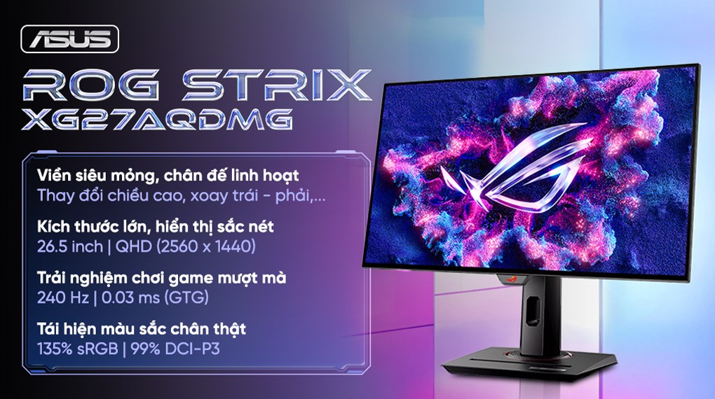 Màn hình Gaming Asus ROG Strix XG27AQDMG 26.5 inch 2K/WOLED/240Hz/0.03ms