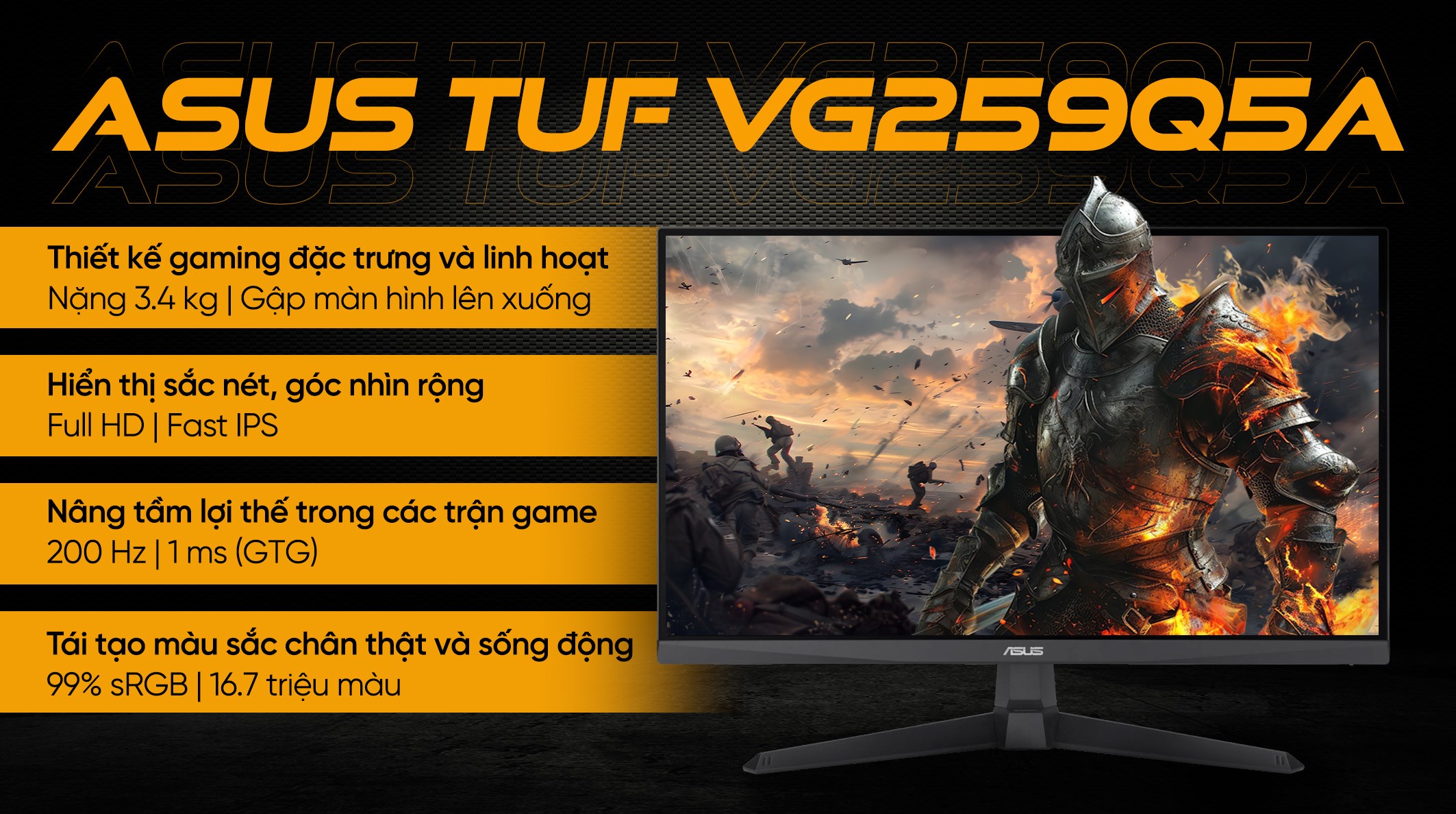 Màn hình Gaming Asus TUF VG259Q5A 24.5 inch FHD/IPS/200Hz/1ms