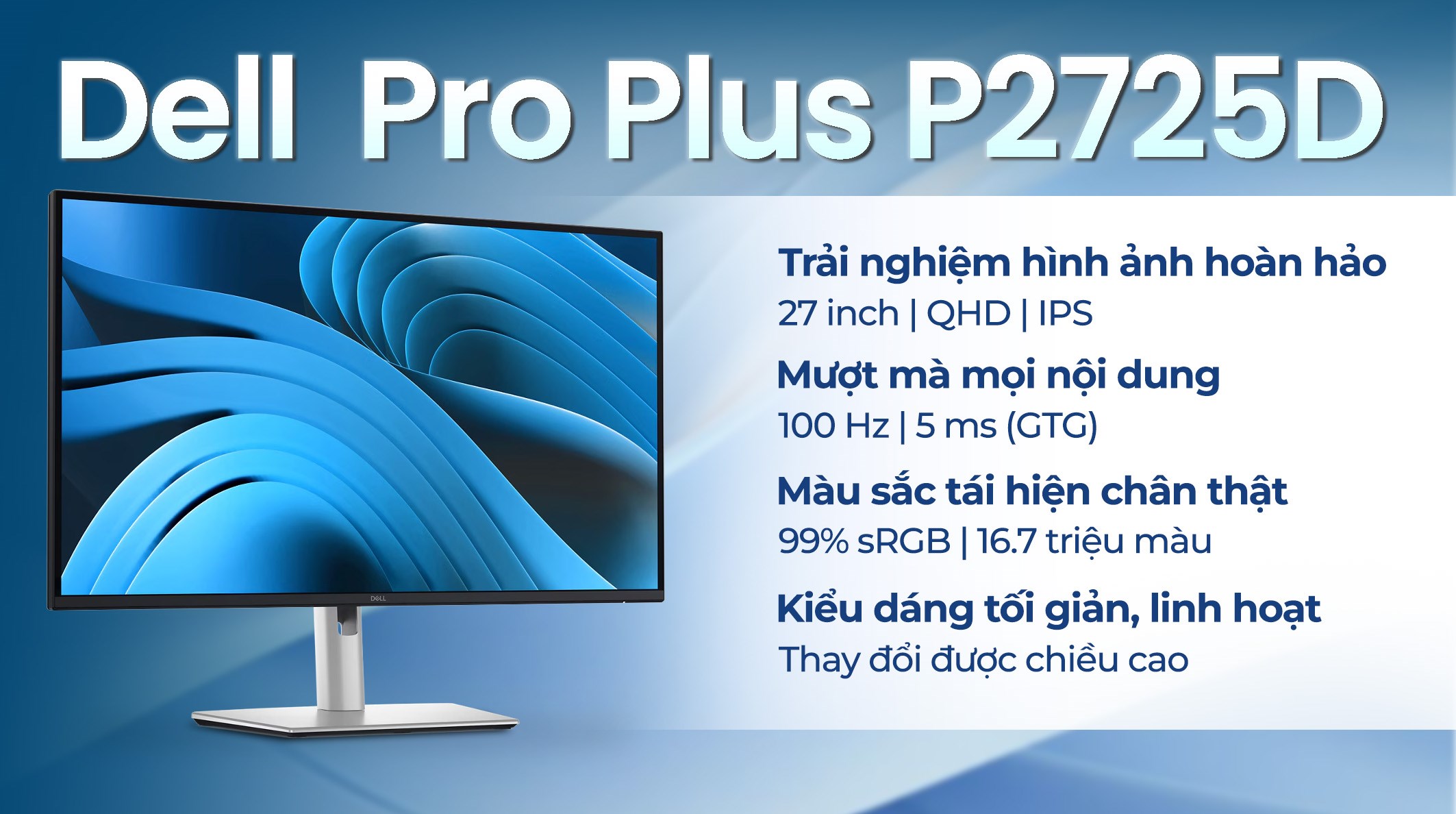 Màn hình Dell Pro Plus P2725D 27 inch 2K/IPS/100Hz/5ms
