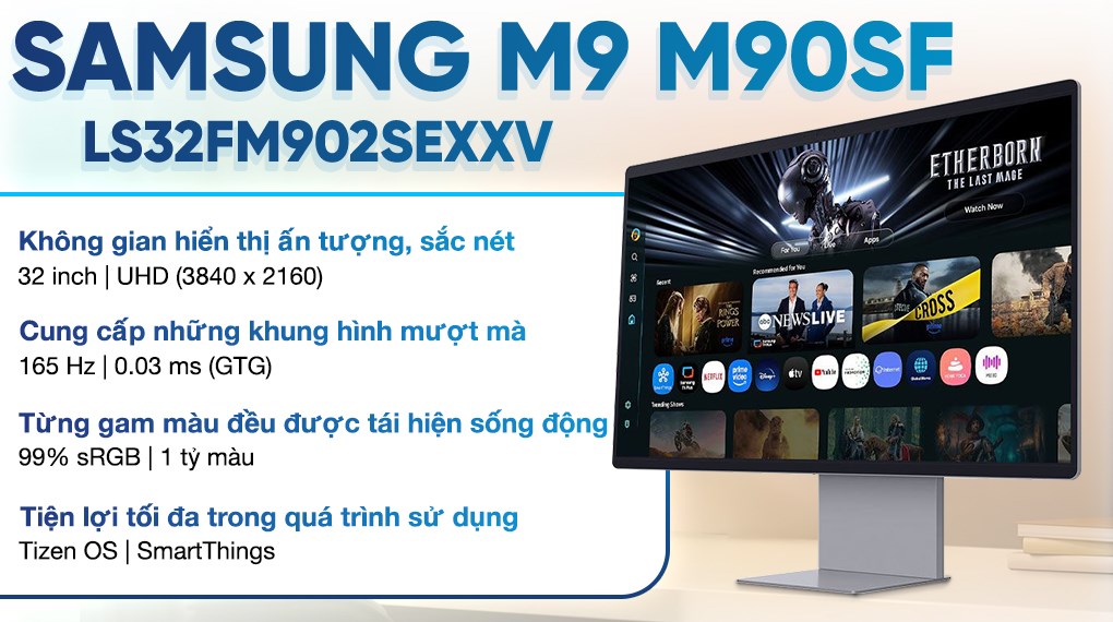 Màn hình thông minh Samsung M9 M90SF LS32FM902SEXXV 32 inch 4K/QD-OLED/165Hz/0.03ms