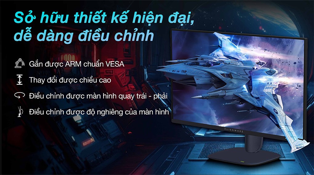 Màn hình Gaming Dell Alienware AW2725DM 27 inch 2K/Fast IPS/180Hz/1ms