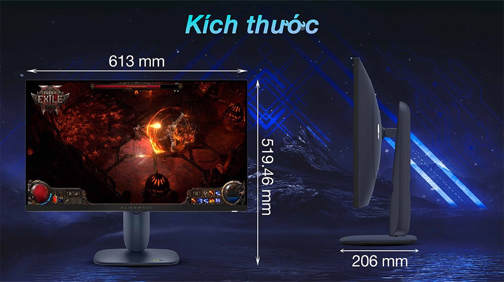 Màn hình Gaming Dell Alienware AW2725DM 27 inch 2K/Fast IPS/180Hz/1ms