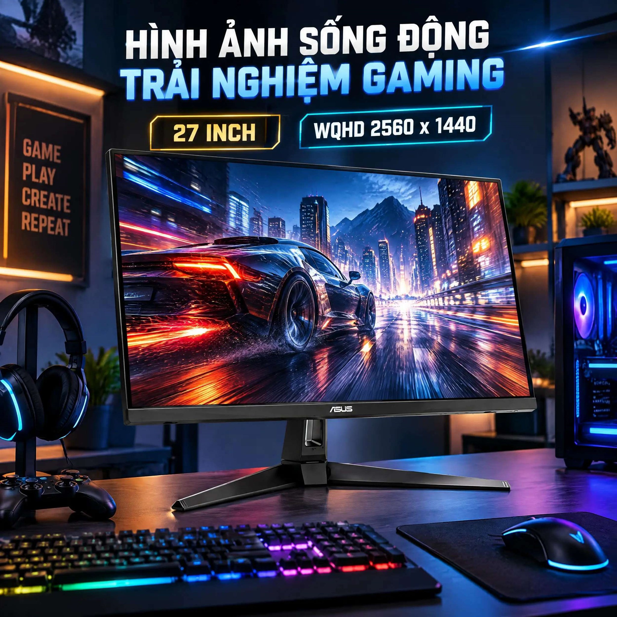 Màn hình Gaming Asus TUF VG27AQ5A (27 inch 2K, IPS, 210Hz, 0.3ms)