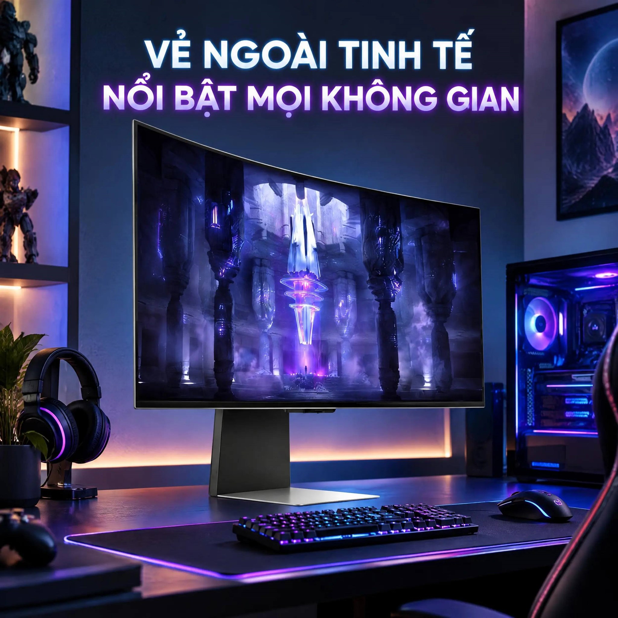 Màn hình Gaming Samsung Odyssey OLED G8 LS34BG850SEXXV (34 inch UWQHD, OLED, 175Hz, 0.03ms)