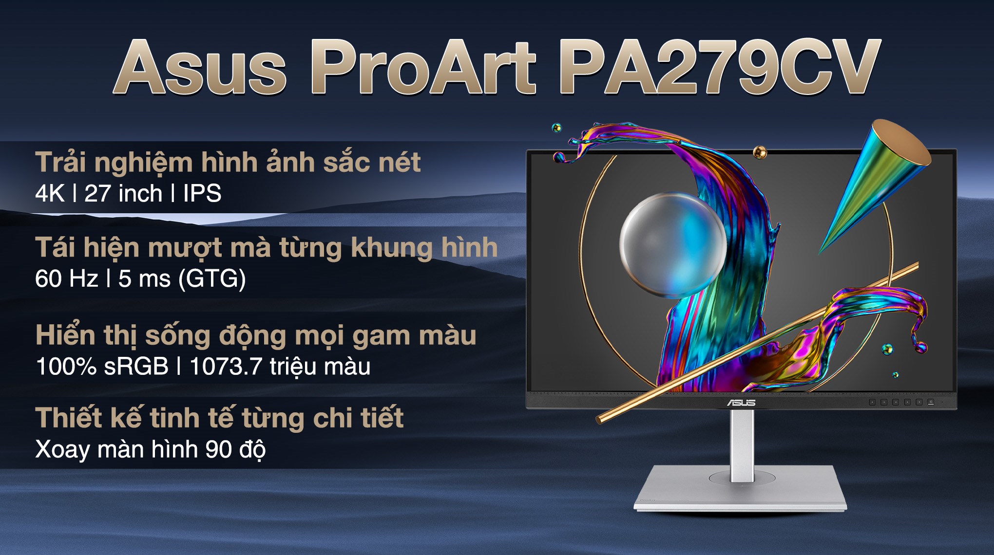 Màn hình Asus ProArt PA279CV 27 inch 4K/IPS/60Hz/5ms