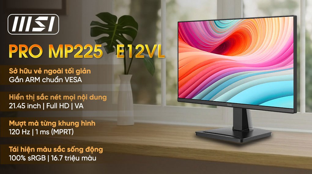 Màn hình MSI PRO MP225 E12VL (21.45 inch, Full HD, VA, 120Hz, 1ms)