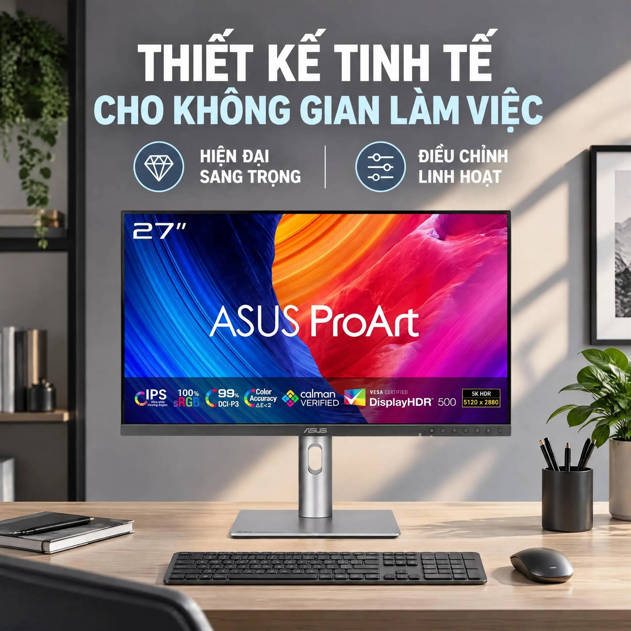 Màn hình Asus ProArt PA27JCV (27 inch, 5K, IPS, 60Hz, 5ms) - 4