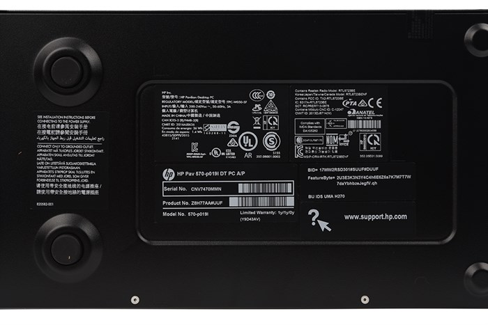 Máy tính bộ HP Pavilion 570-p019l i5-7400/8GB/1TB/Dos/(Z8H77AA) Màu Đen