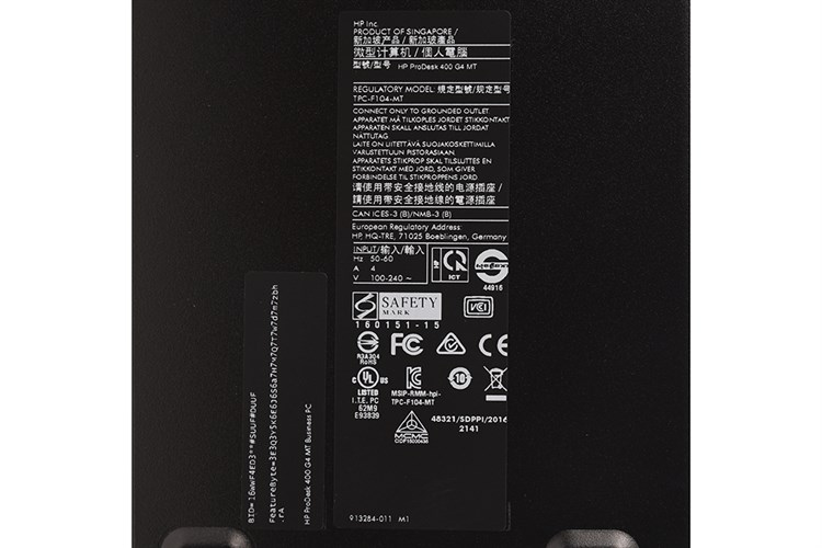 HP ProDesk 400G4MT i5 7500/4GB/500GB/Bàn phím&Chuột/Dos (1HT54PA) Màu Đen