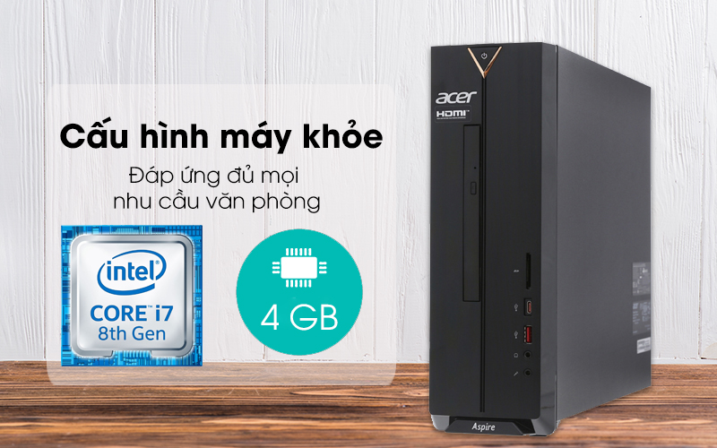 Acer Aspire XC-885 i7 8700/4GB/1TB/Bàn phím&Chuột/Win10 (DT.BAQSV.011)