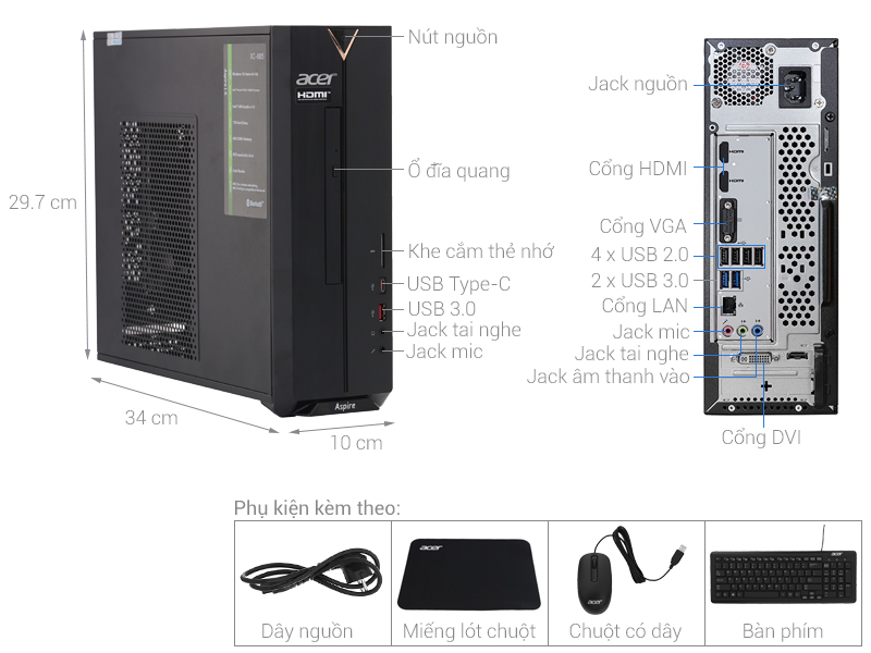 M6655 Acer Aspire XC-885 Core i7-8700