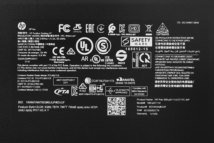 HP Pavilion 590 p0111d i5 9400/8GB/1TB/Bàn phím&Chuột/Win10 (6DV44AA) Màu Đen