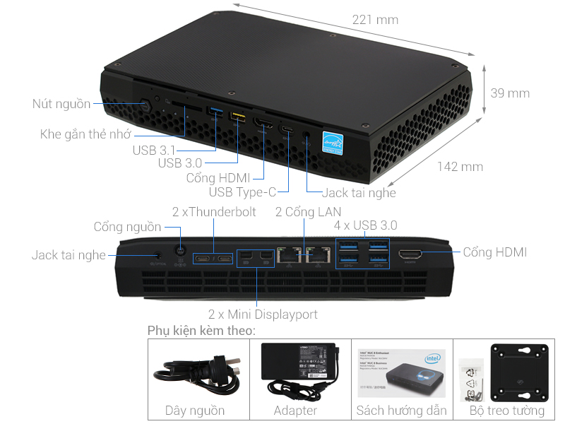 Intel NUC i7 8809G/16GB/1TB SSD/4GB Radeon RX Vega M GH/Win10 (BOXNUC8i7HVKVA4)