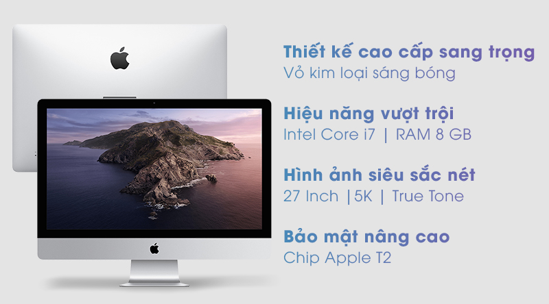 Apple iMac 27 inch 5K Retina i7 3.8GHz/8GB/512GB/8GB Radeon Pro 5500XT/Bàn phím&Chuột (MXWV2SA/A)