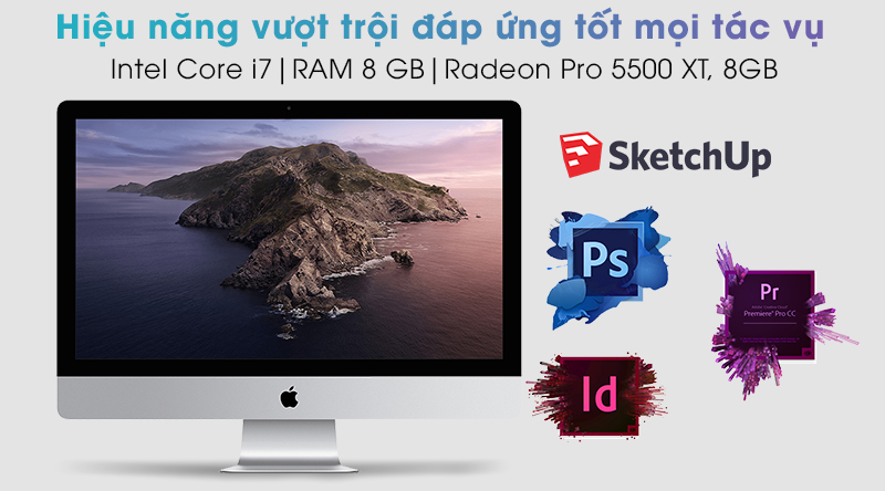 Apple iMac 27 inch 5K Retina i7 3.8GHz/8GB/512GB/8GB Radeon Pro 5500XT/Bàn phím&Chuột (MXWV2SA/A)