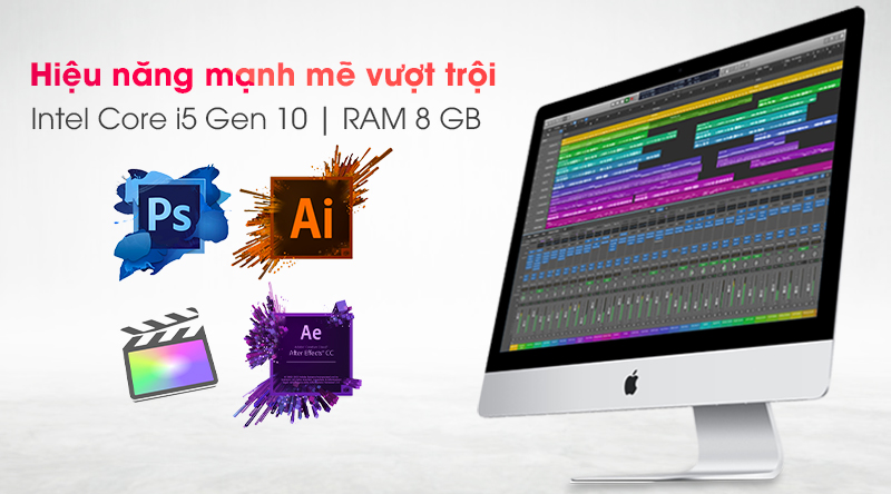 Apple iMac 27 inch 2020 Retina 5K i5 3.1GHz/8GB/256GB/4GB Radeon Pro 5300/KB/Mouse/Cáp/(MXWT2SA/A)