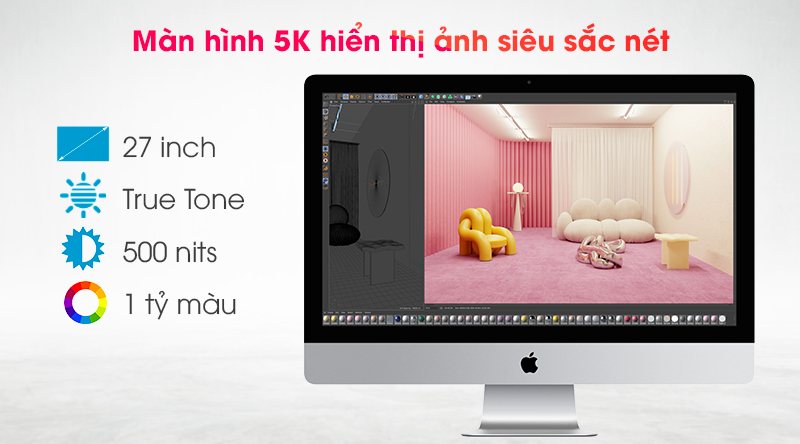 Apple iMac 27 inch 2020 Retina 5K i5 3.1GHz/8GB/256GB/4GB Radeon Pro 5300/KB/Mouse/Cáp/(MXWT2SA/A)