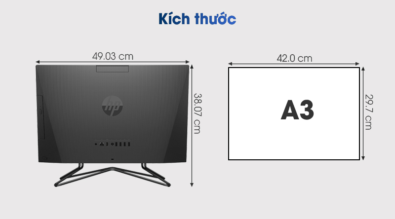 HP 205 Pro G4 AIO R3 4300U/4GB/256GB/21.5 inch Full HD/Bàn phím/Chuột/Win10 (31Z16PA)