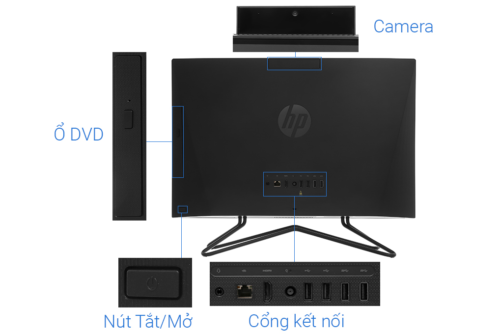HP 205 Pro G4 AIO R3 4300U/4GB/256GB/21.5 inch Full HD/Bàn phím/Chuột/Win10 (31Z16PA) Màu Đen