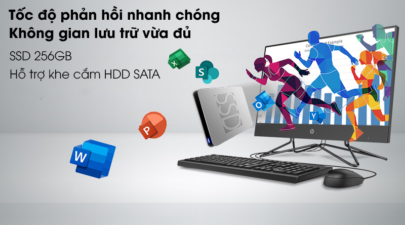HP 200 Pro G4 AIO i3 10110U 21.5 inch (2J860PA) - SSD