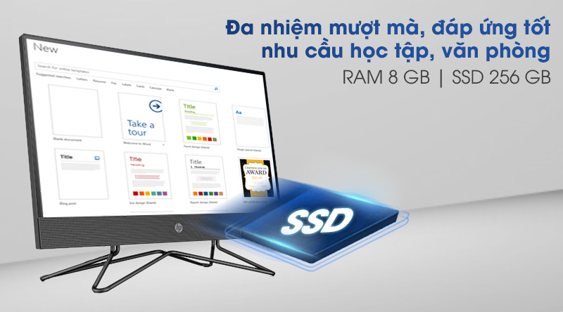 HP 205 Pro G4 AIO R5 4500U/8GB/256GB/21.5 inch Full HD/Bàn phím/Chuột/Win10 (31Y60PA)