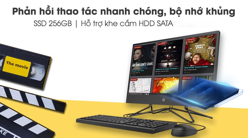HP 200 Pro G4 AIO i5 10210U/8GB/256GB/21.5 inch Full HD/Bàn phím/Chuột/Win10 (2J861PA)