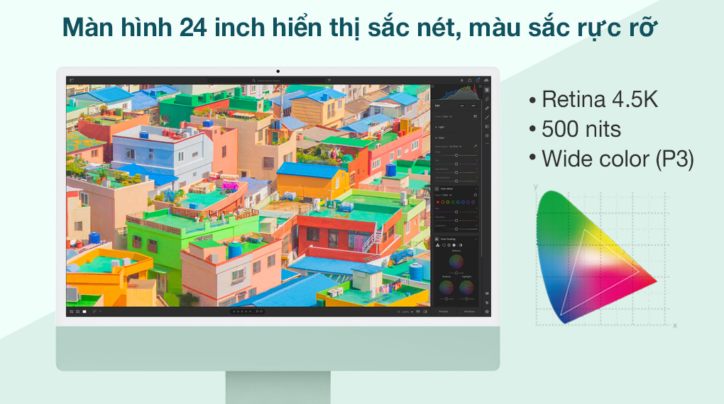 iMac 24 inch 2021 4.5K M1 8GPU (MGPH3SA/A) Green - Hình ảnh