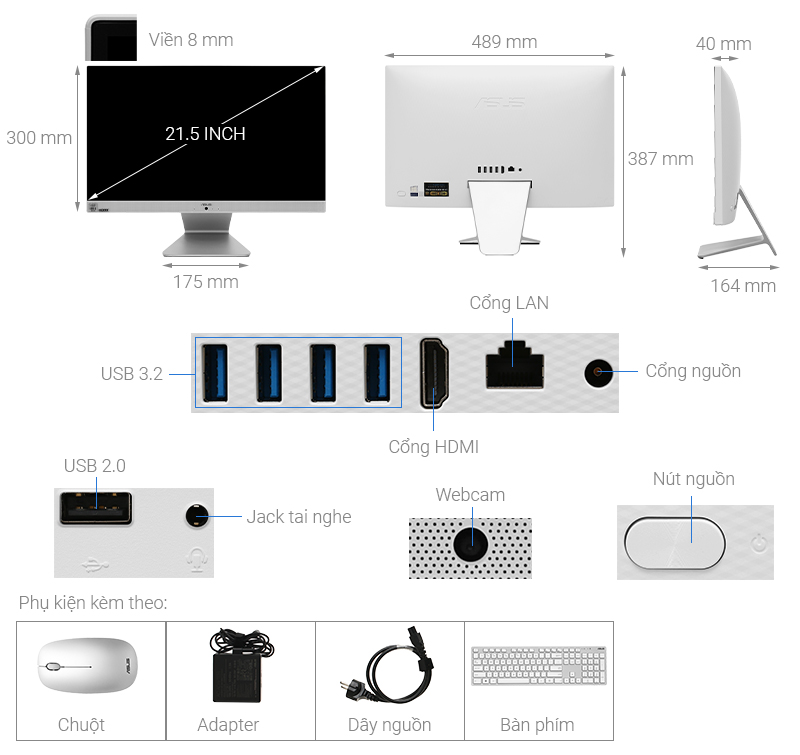 ASUS 一体型パソコン Vivo AiO V222FAK 公式カスタマイズ商品