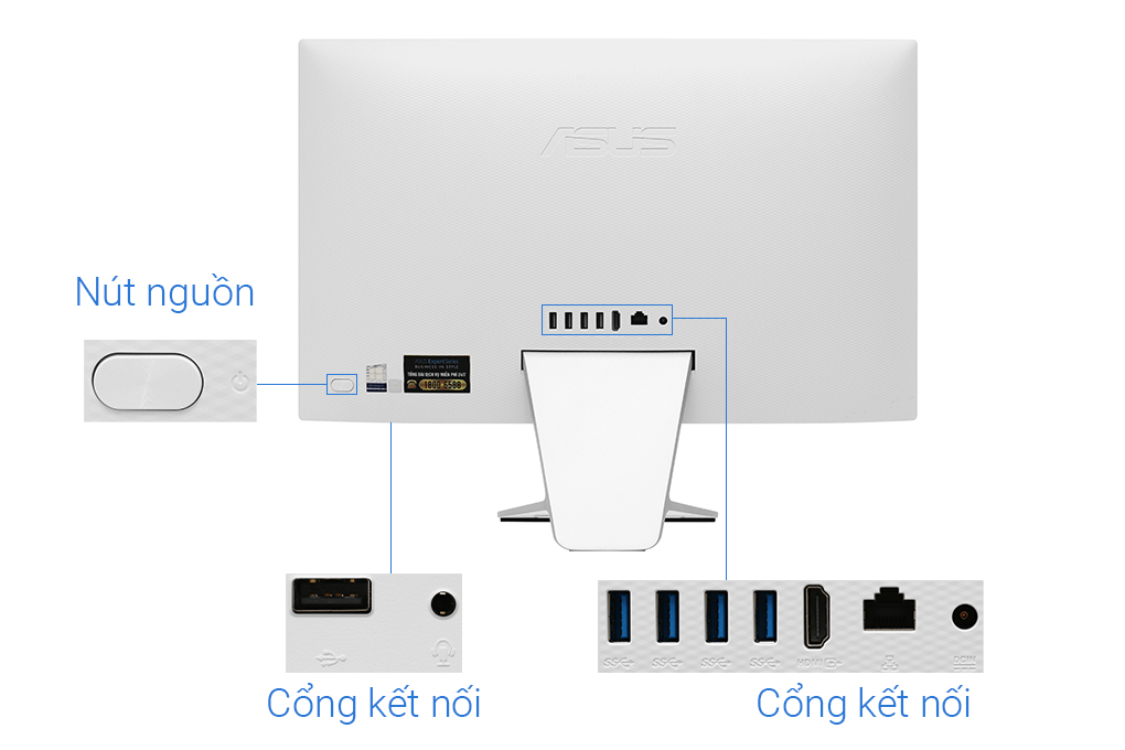 Asus Vivo AIO V222FAK i5 10210U/8GB/512GB/21.5 inch Full HD/Bàn phím/Chuột/Win10 (WA149T) Màu Trắng