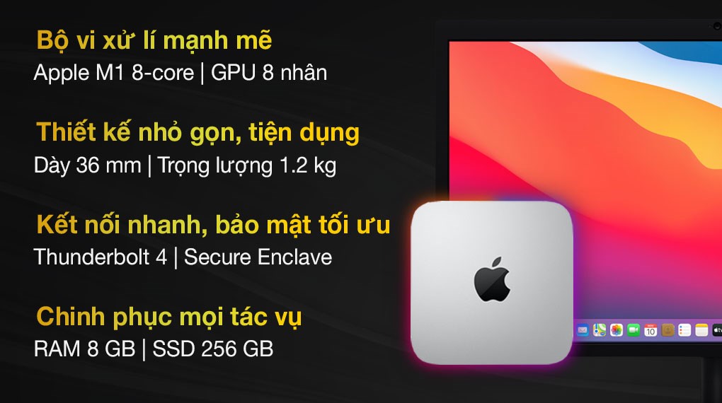 Mac Mini M1 8GB/256GB/Silver (MGNR3SA/A) | Chính hãng Apple, trả góp