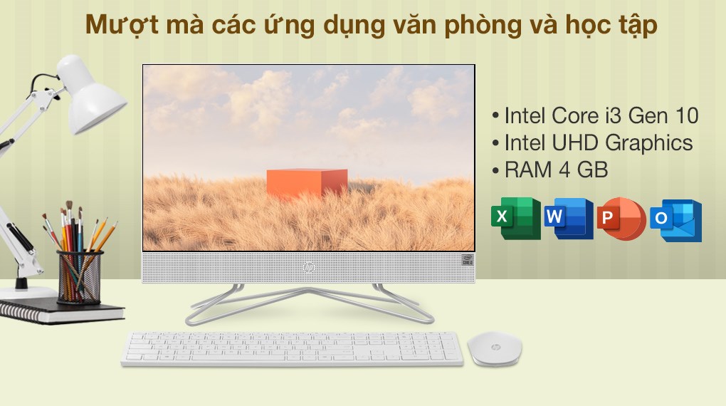 HP AIO 22 df0131d i3 10100T/4GB/256GB/21.5 inch Full HD/Bàn phím/Chuột/Win10 (180N4AA)